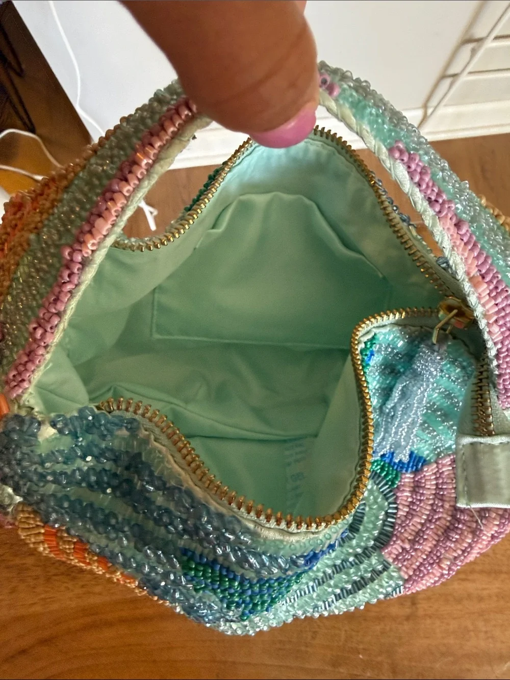 Beaded Multicolor Hobo Bag - Women